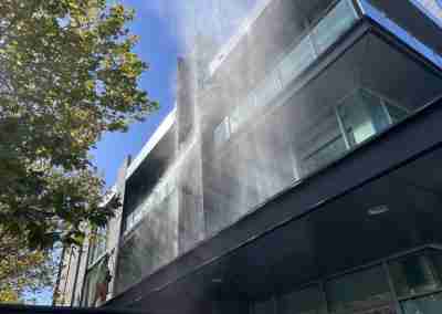 Commercial building being high-pressure cleaned in Adelaide