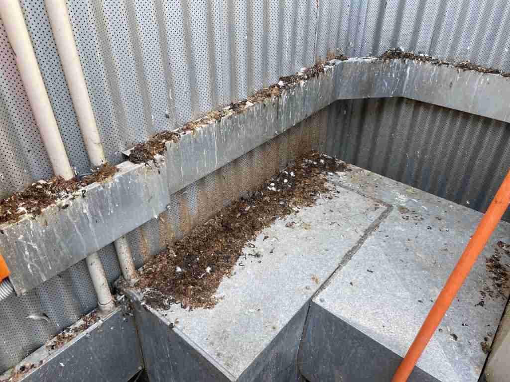 Bird waste covering commercial air conditioning unit